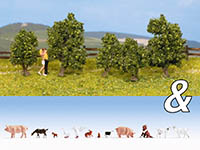 030-94004 - H0 - Ausschmückungs-Set Tiere Bauernhof & Sträucher